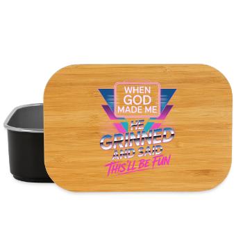 Als Gott mich Schuf Grinste Er Lustiger Synthwave - Lunch Box - Schwarz - Vorne