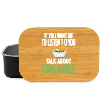 Talk About Guacamole Funny Food Humor for Fans - Lunch Box - black - Front