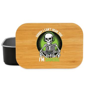 Humorous skeleton gaming print - Lunch Box - black - Front