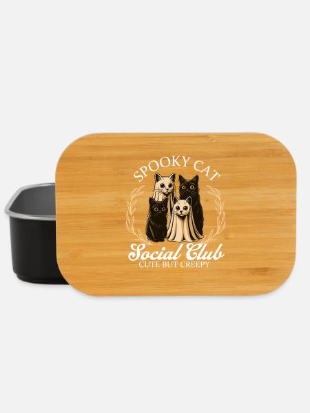 Gruselige Katze Social Club Niedliche gruselige Mieze - Lunch Box - Schwarz