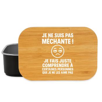 Je Ne Suis Pas Méchante Humour Sarcastique - Boîte à goûter - noir - Devant