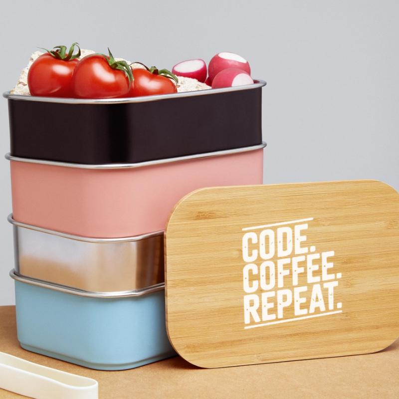 Code Coffee Repeat Lunch Box