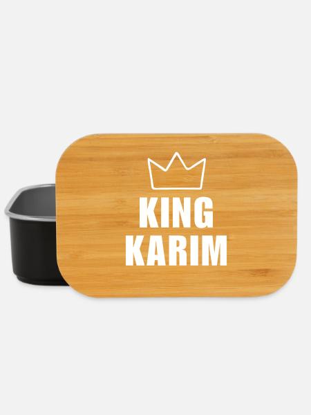 Nom Karim avec lettre K - Chemise King Crown - Boîte à goûter - noir