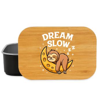 Cute sleeping sloth on moon - Lunch Box - black - Front