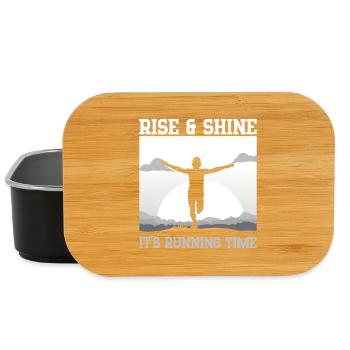 Idée cadeau de course à pied Rise & Shine pour marathonien - Boîte à goûter - noir - Devant