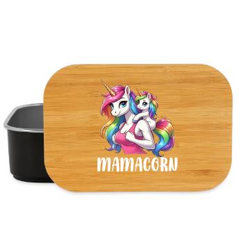 Mamacorn Mama Einhorn Mutter Damen Partnerlook - Lunch Box - Schwarz - Vorne