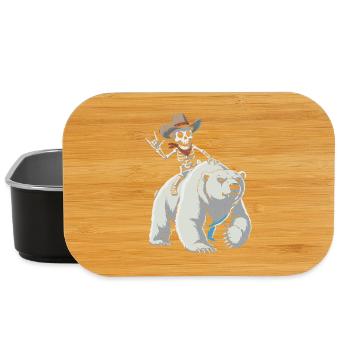 Skelett Cowboy auf Eisbär - Lunch Box - Schwarz - Vorne