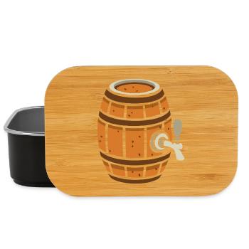 Rustikales Bierfass Cartoon - Lunch Box - Schwarz - Vorne