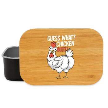 Chicken Butt Saying Cartoon - Lunch Box - black - Front