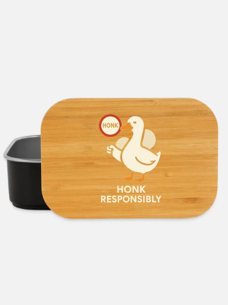 Funny Geese Meme Chaos Honk Certified Silly - Lunch Box - black