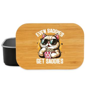 Cool Cat Meme – Even Baddies Get Saddies Funny Pop - Lunch Box - black - Front