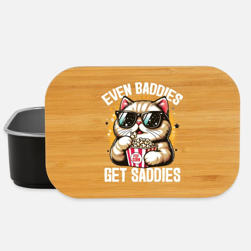 Cool Cat Meme – Even Baddies Get Saddies Funny Pop - Boîte à goûter - noir