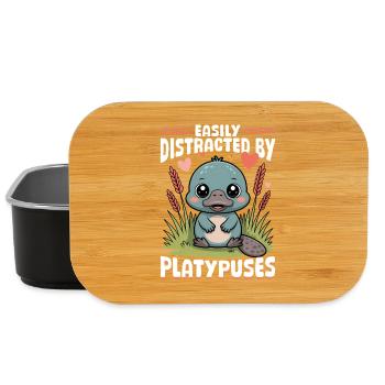 Funny aesthetic Kawaii Platypus - Lunch Box - black - Front