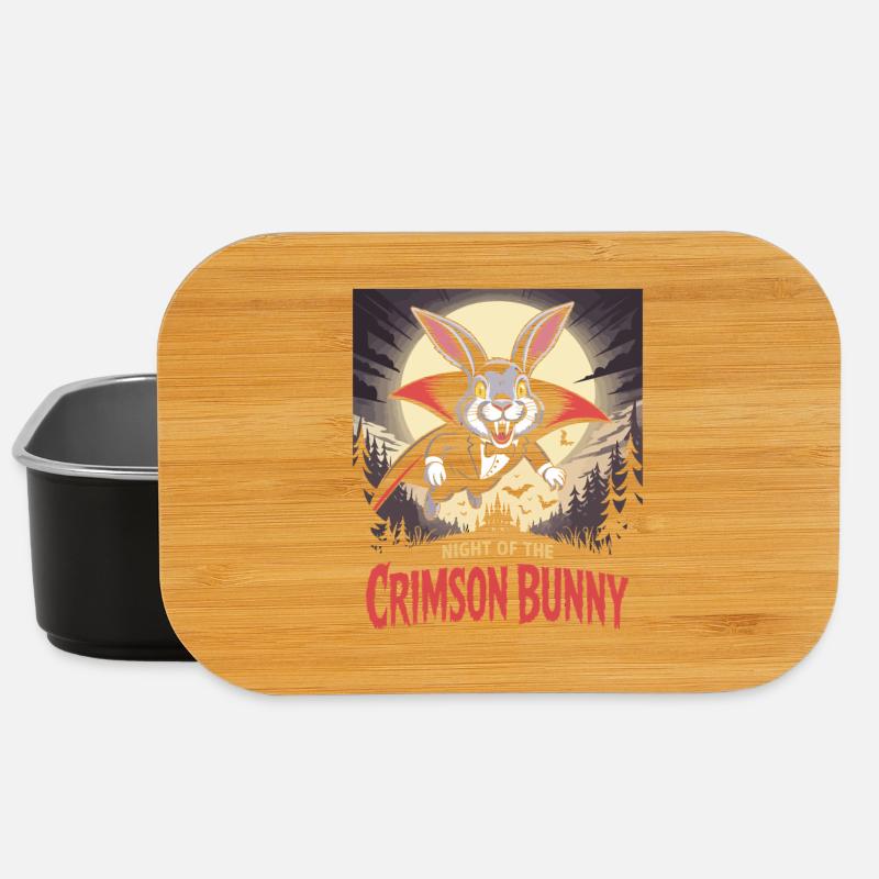 Night of the Crimson Bunny - Bunny Design - Lunch Box - black