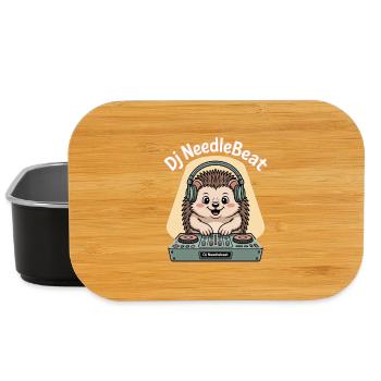 Dj NeedleBeat Igel DJ Mit Kopfhörern Am Pult - Lunch Box - Schwarz - Vorne