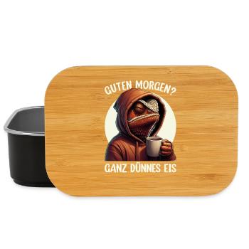Guten Morgen Ganz Dünnes Eis Chamäleon Humor - Lunch Box - black - Front