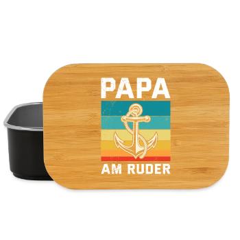 Future Dad DAD AT THE HELM Retro Funny - Lunch Box - black - Front