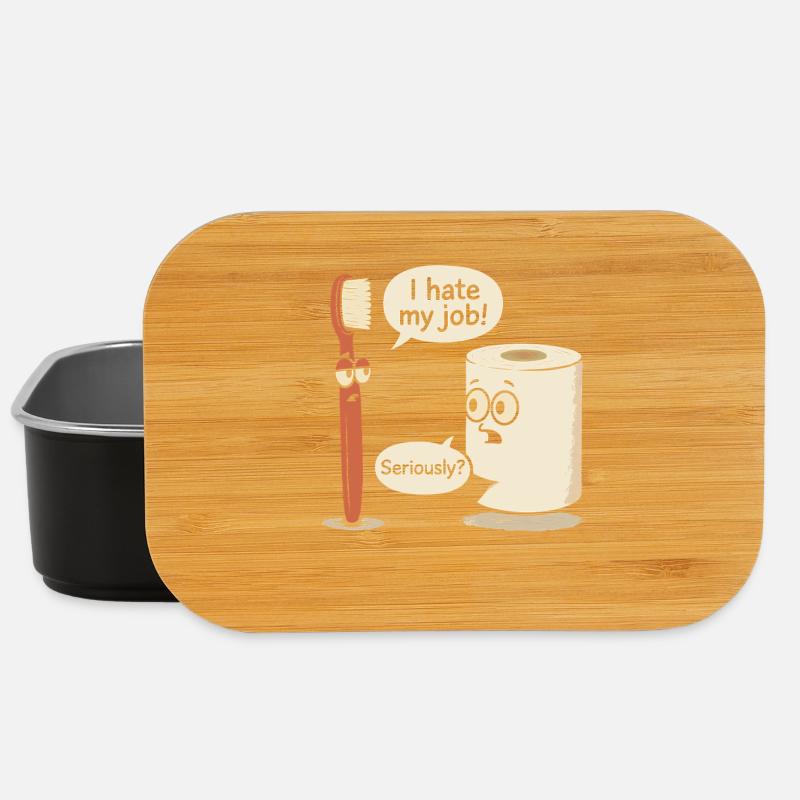 Brosse à dents drôle et papier toilette dessin animé - Boîte à goûter - noir