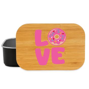 Donut Love Rose Pop Art - Boîte à goûter - noir - Devant