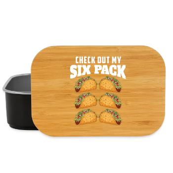Check Out My Six Pack Tacos Joke - Lunch Box - black - Front