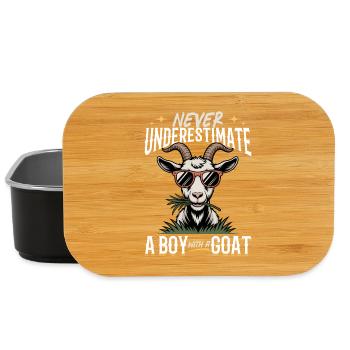 Funny Farm Animal Goat - Lunch Box - black - Front