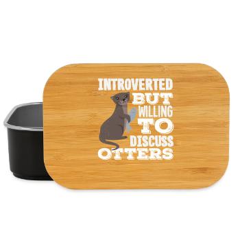 Sea Otter Cartoon Introvert - Lunch Box - black - Front