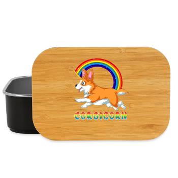 Funny Corgicorn Corgi Unicorn Kids Shirt - Lunch Box - black - Front