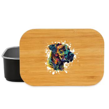 Color Explosion Dog Portrait - Lunch Box - black - Front