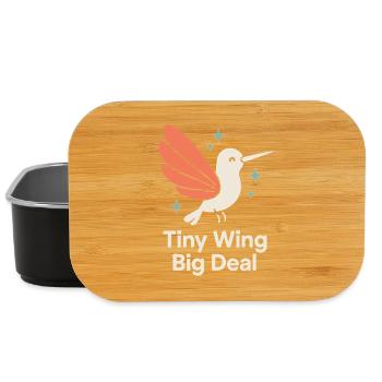 Funny Hummingbird Mem Tiny Bird Big Energy - Lunch Box - black - Front