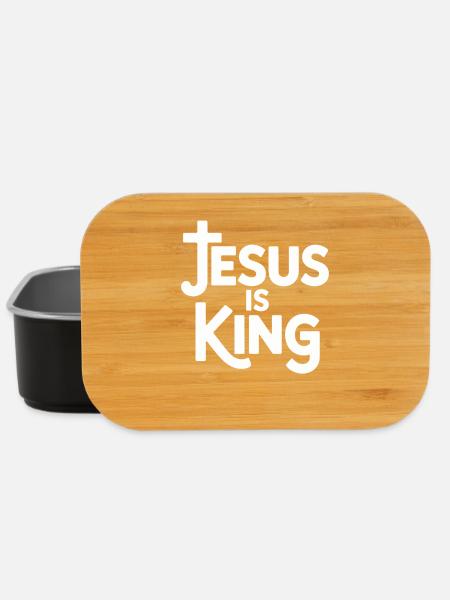 Jesus Is King Christlich Kreuz Glaube - Lunch Box - Schwarz