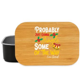 Funny Christmas Design Jingle Some Of The Way - Lunch Box - black - Front