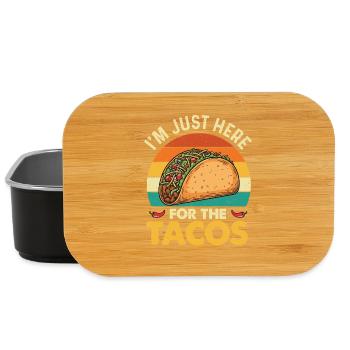 Ich bin nur wegen des lustigen Zitats der Tacos hier - Lunch Box - Schwarz - Vorne