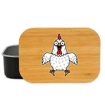 Huhn Henne Hahn Gockel Geflügel Hühner verrückt  - Lunch Box - Schwarz - Vorne