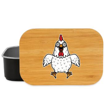 Huhn verrückt Hühner Geflügel Hahn Gockel Henne - Lunch Box - Schwarz - Vorne
