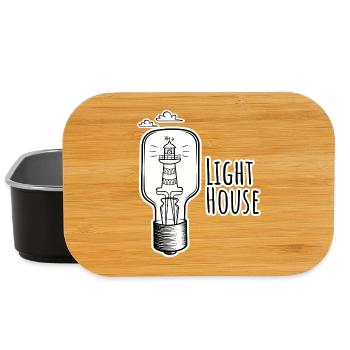 Leutchtturm in einer Glühbirne - Light-House - Lunch Box - black - Front