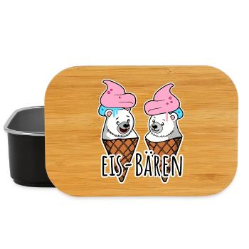 Zwei leckere Eis Bären an der Eisdiele - Lunch Box - black - Front