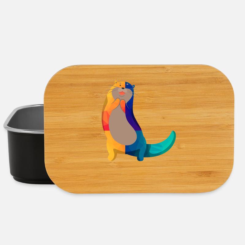 Dessin animé de loutre de mer - Boîte à goûter - noir