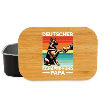 Deutscher Schäferhund Papa Vatertag Vater - Lunch Box - Schwarz - Vorne