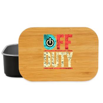 Off Duty Power Button Vintage, Mom and Dad - Lunch Box - black - Front