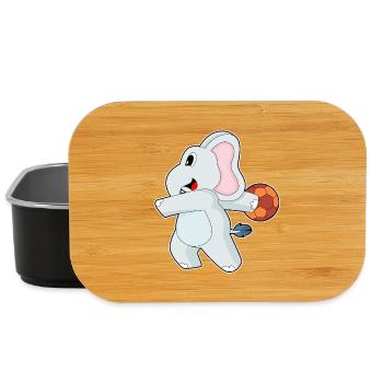 Eléphant Handball Joueur Handball - Boîte à goûter - noir - Devant