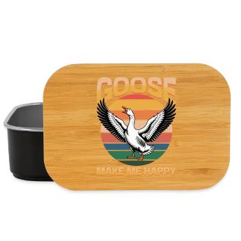 Drôle d’oiseau oie - Boîte à goûter - noir - Devant