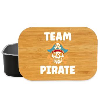 Pirate skull and TEAM PIRATE logo - Lunch Box - black - Front
