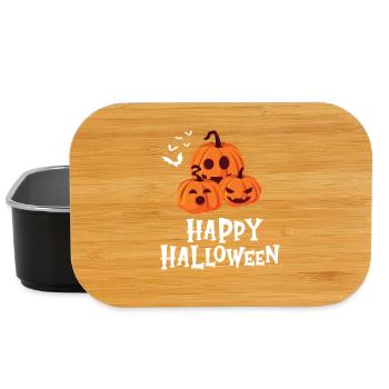 Citrouille amicale - Joyeux Halloween - Boîte à goûter - noir - Devant