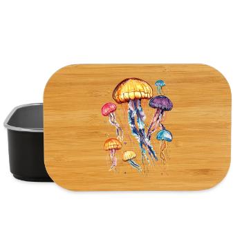 Qualle Jellyfish Feuerqualle Medusa Süße Quallen - Lunch Box - Schwarz - Vorne