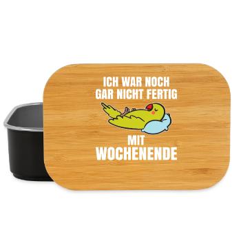 Ich war noch gar nicht fertig mit Wochenende - Lunch Box - Schwarz - Vorne