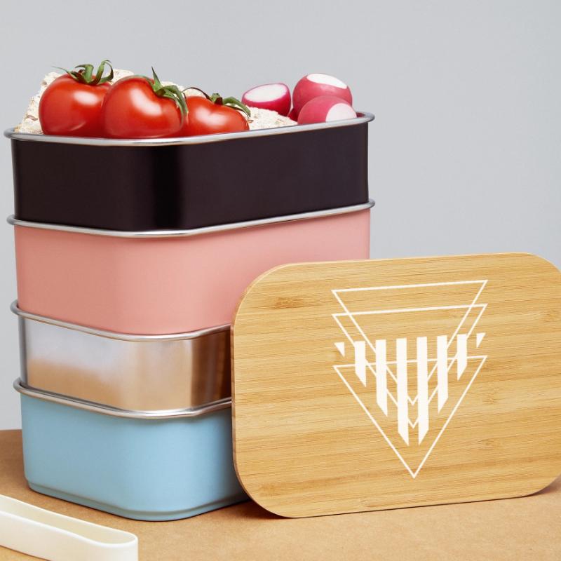 Triangular Crest Geometric Print Lunch Box
