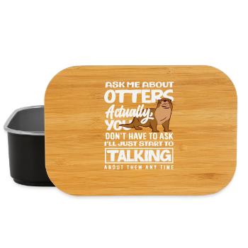 Always Talking About Sea Otter Cartoon - Lunch Box - black - Front