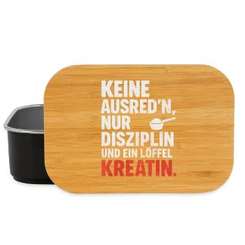 Keine Ausreden: Disziplin und Kreatin - Lunch Box - Schwarz - Vorne