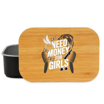 Need Money for Girls – Party & Cash Humor - Lunch Box - black - Front