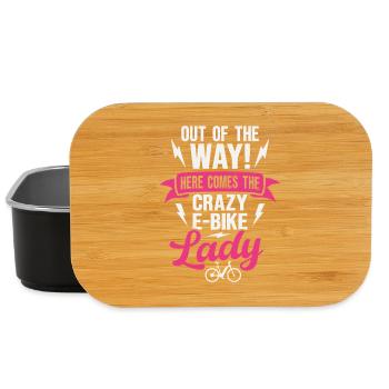Elektrofahrrad Radfahren Crazy E-Bike Dame Radfahrerin - Lunch Box - Schwarz - Vorne